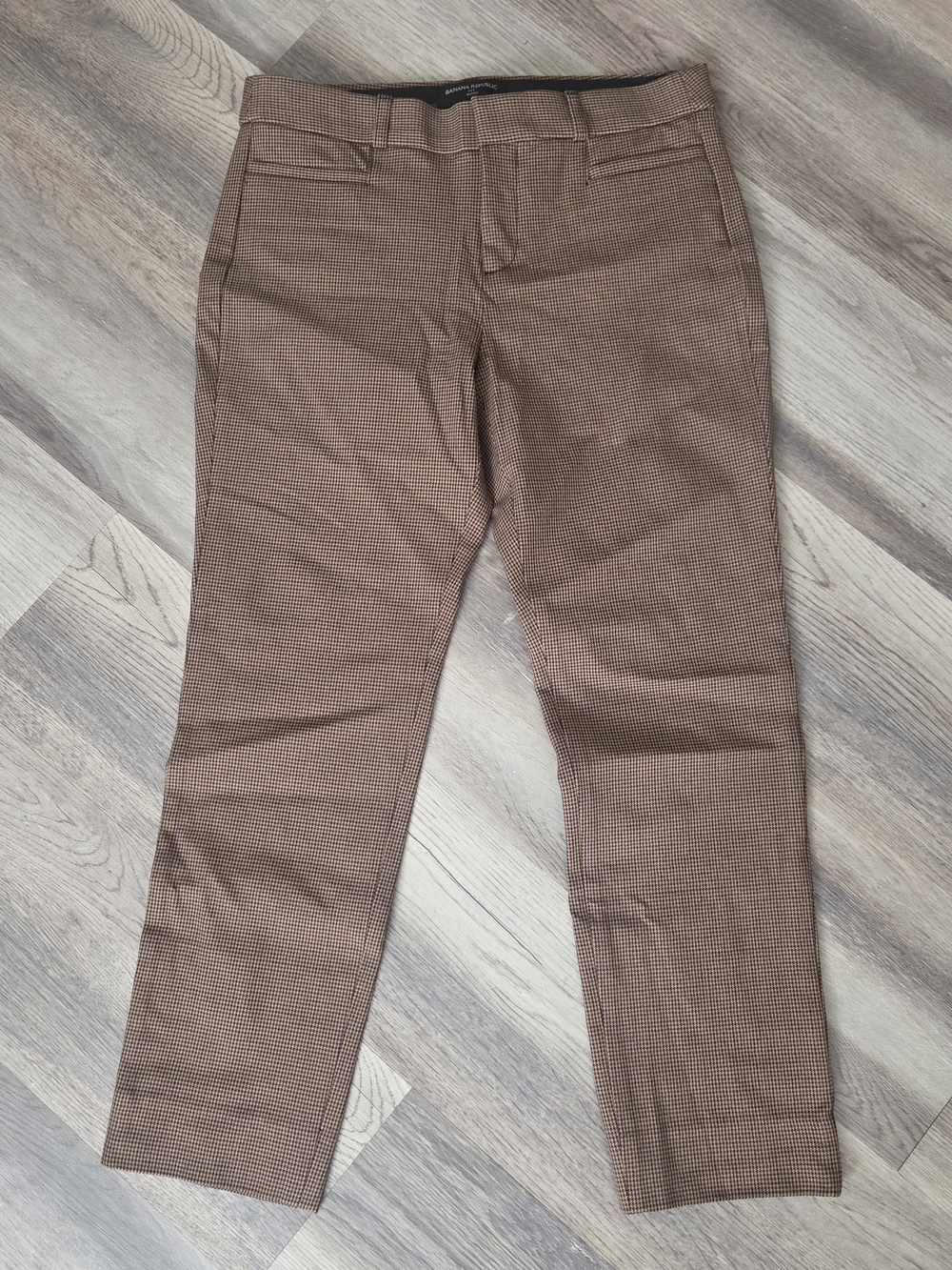 Banana Republic Factory Houndstooth Ankle Dress Pants Brown/Black Straight Sz 4